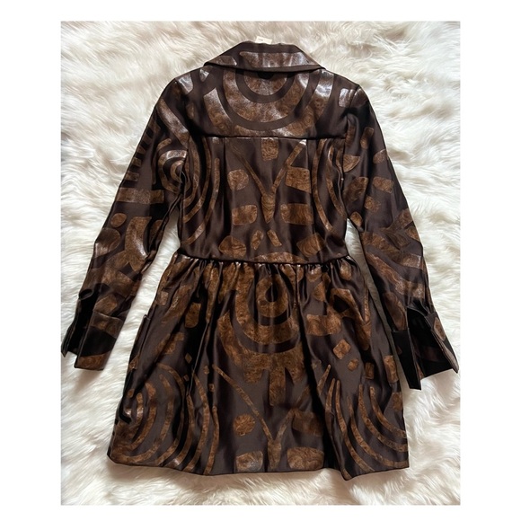 New! GILES DEACON Runway Painted Silk Shirt Dress - Picture 6 of 9